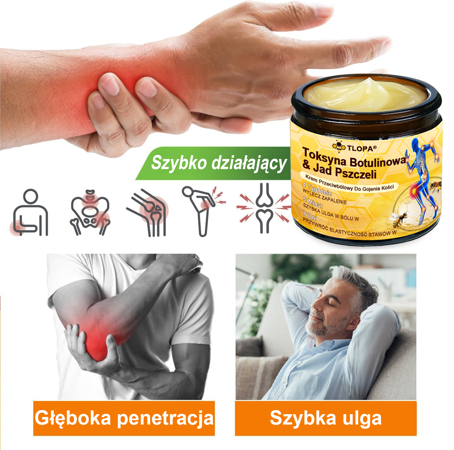 🦴TLOPA® Toksyna botulinowa i jad pszczeli Krem przeciwbólowy do gojenia kości🦴