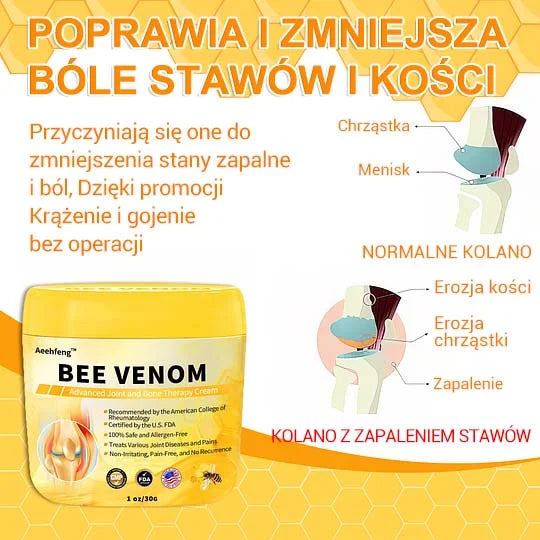 💎💎Krem Aeehfeng™ z zaawansowaną terapią stawów i kości na bazie jadu pszczelego (ekstrakt z pszczół nowozelandzkich - specjalizuje się w chorobach ortopedycznych i bólu stawów).